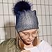 Winter Beanie Hats for Women Real Fur Pom Pom Slouchy Beanies Bobble Ski Cap