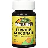 Nature`s Blend Ferrous Gluconate Tablets 324 mg, 100 Count (Pack of 2)