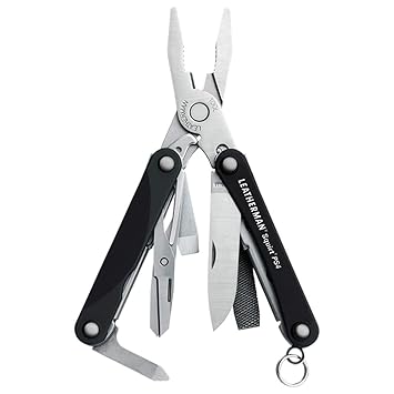 Leatherman SQUIRT PS4 schwarz Taschenwerkzeug Werkzeug Multitool LTG 831233 mit Spitzzange, Zange, Drahtschneider, Messer, Me