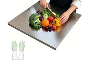 Stainless Steel Cutting Board with Lip, Metal Cutting Board for Kitchen, Premium Double-Sided Steel Food-Grade Chopping Board