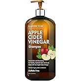 Majestic Pure Apple Cider Vinegar Shampoo - Restores Shine & Reduces Itchy Scalp, Dandruff & Frizz - Sulfate Free, for All Hair Types, Men and Women - 16 fl oz