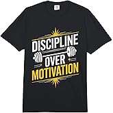 Discipline Over Motivation, Gym Bodybuilder Weightlifting Comfort Colors Adult Heavyweight T-Shirt