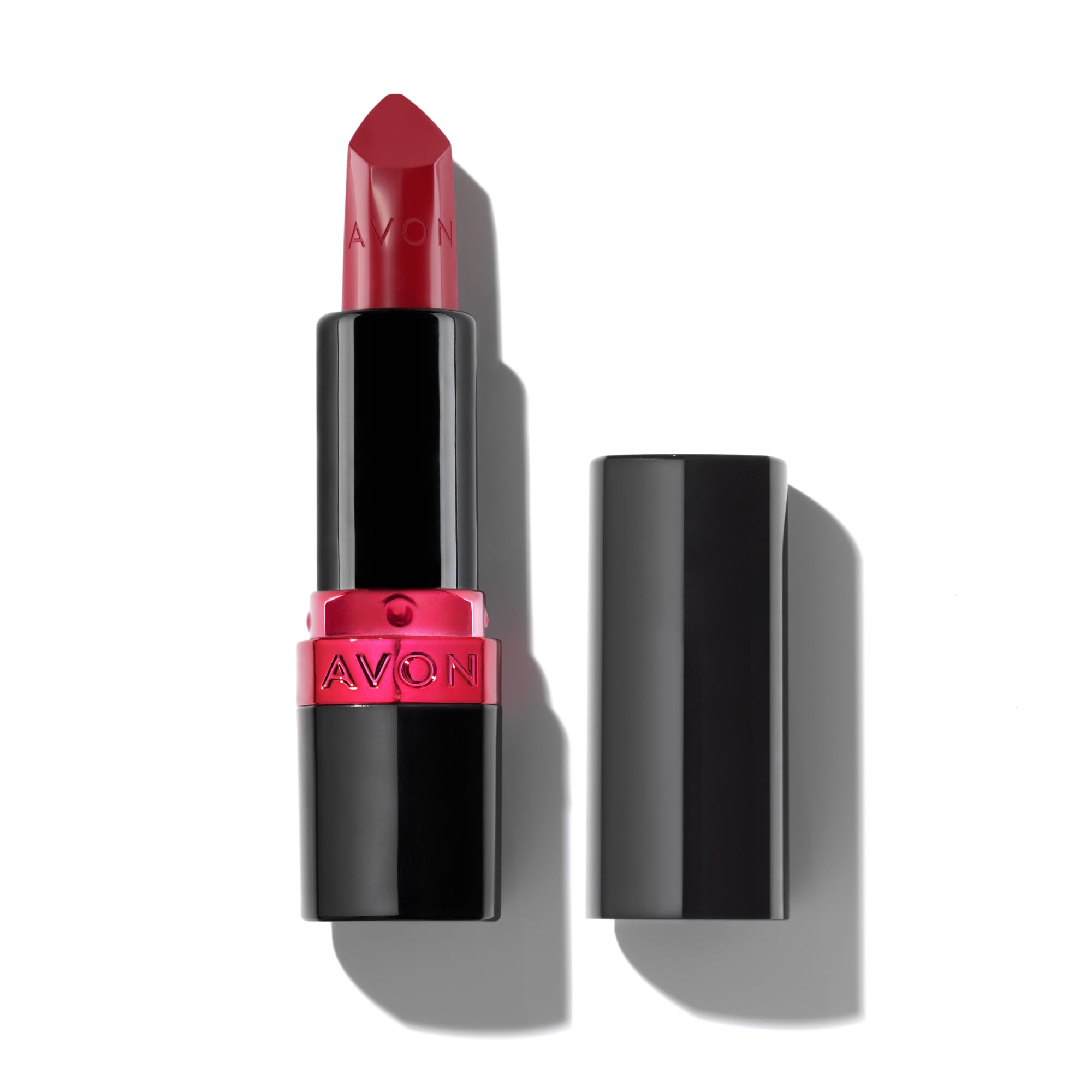 Avon Ultra Creamy Satin-finish Lipstick Red 2000 with Vitamin E, Avocado Oil and Jojoba Oil for a Creamy and Comfy Feel, Rich Colour and Full Coverage, Cruelty Free