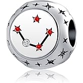 QeenseKc Aquarius Horoscope Zodiac Sign Birthday Charm Constellation Clear CZ Astrology Bead for Bracelet Necklace