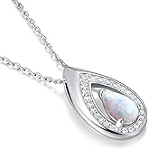 Birthday Jewelry Valentine's Day Gifts for Wife/Girlfriend - 14K Gold/White Gold Lab-Grown Moissanite/Emerald/Birthstone Pendant Necklaces for Women, Classic Style Non Tarnish 16"+2" Adjustable