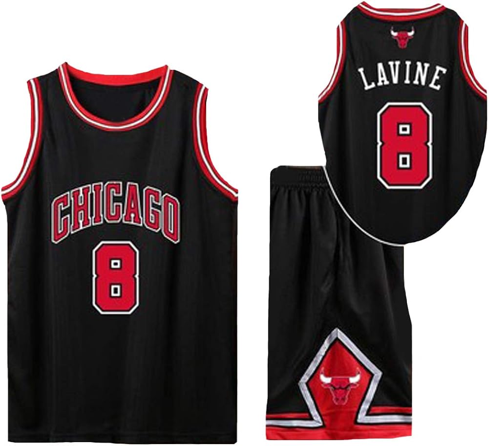 Basketball Clothing Suit for Men Zach LaVine 8 Chicago Bulls Kids