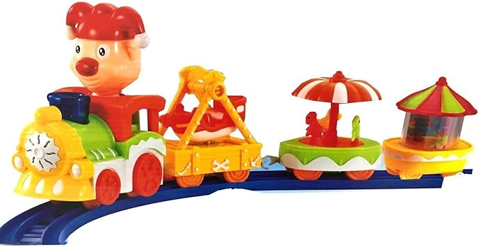 MM RETAILS Cartoon Series Circus Train Toy for Kids with Track Lights and Musical ( Train Set with Tracks )