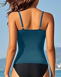 Aqua Eve Tankini Tops for Women Swimwear Top Only