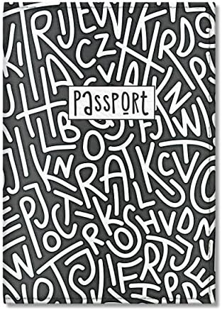 Cute Passport Cover for women and men, by Govinda Crafts, Eco Leather Passport Holder (Typography Pattern)