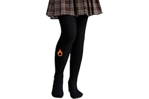 HeyUU Girls Winter Warm Fleece Lined Tights, Soft Thermal Dance Tights for Kids