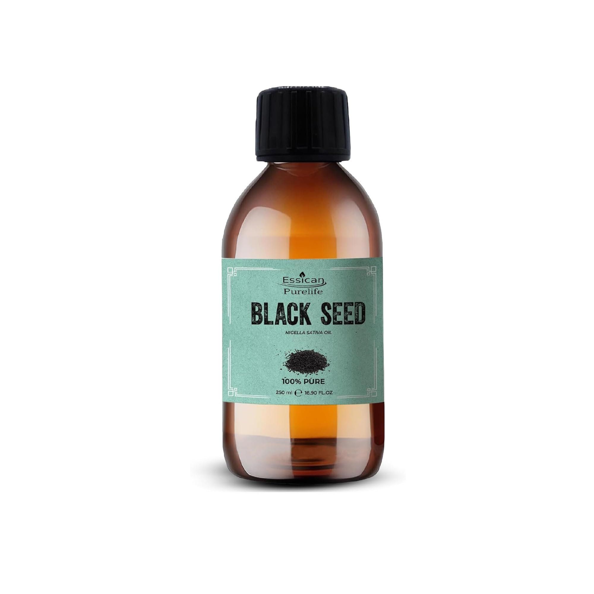Pure Black Seed Oil 250ml, 100% Pure Natural Black Cumin Seed Oil, Cold Pressed Kalonji Oil for Skin, Hair, Nails & Body Oil – Natural Oil, Rich in Omega 3 6 9 in Oil Bottle for Hair