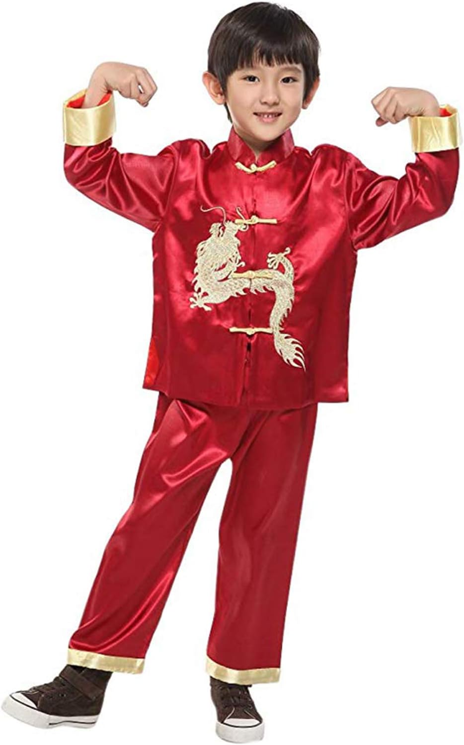Suimiki Traditional Chinese Dragon Kung Fu Outfit Tang Suit for Boys
