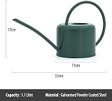 CKB LTD Indoor Watering Can 1.1L Dark Green Galvanised Steel Narrow Spout view 5