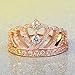 Haoze Clear Dazling Princess Crown Tiara Design Cubic Zirconia Diamond Ring for Women Girls