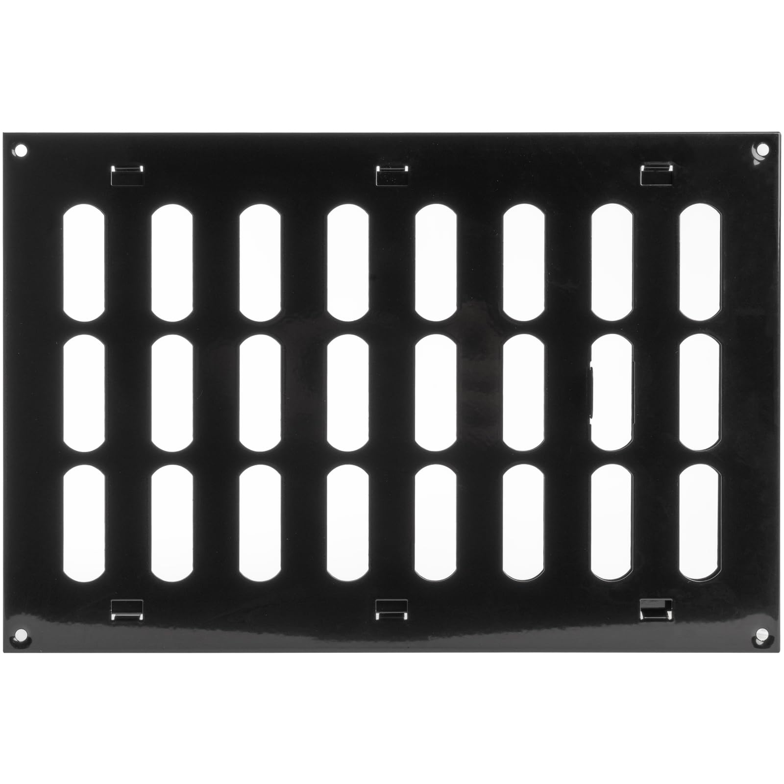 Repa Market 12" x 8" Inch / 300 x 200 mm (Outer Dimensions) Black Adjustable Air Wall Vent Cover - Indoor Outdoor Metal Grille Heating Cooling Ventilation for Home Garage Shed Open and Close Register