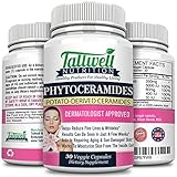 Phytoceramides Hair, Skin, Nails Supplement, 350mg Plant Derived Ceramides, Vitamin A C D E Supplement, Dermatologist Recommended, 30 Day Supply & Money Back Guarantee from Tallwell Nutrition(tm)