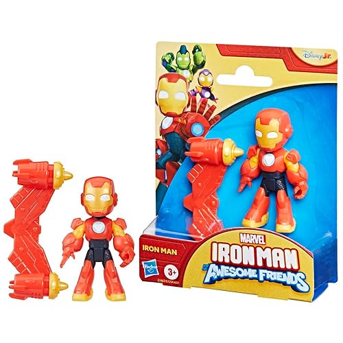 Iron Man and His Awesome Friends Marvel Iron Man Action Figure Toy with Accessory, Red