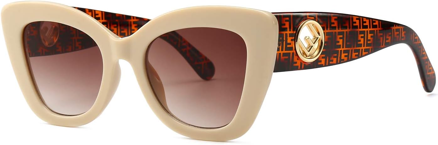 Retro Vintage Cateye Sunglasses For Women 100% UV Protection