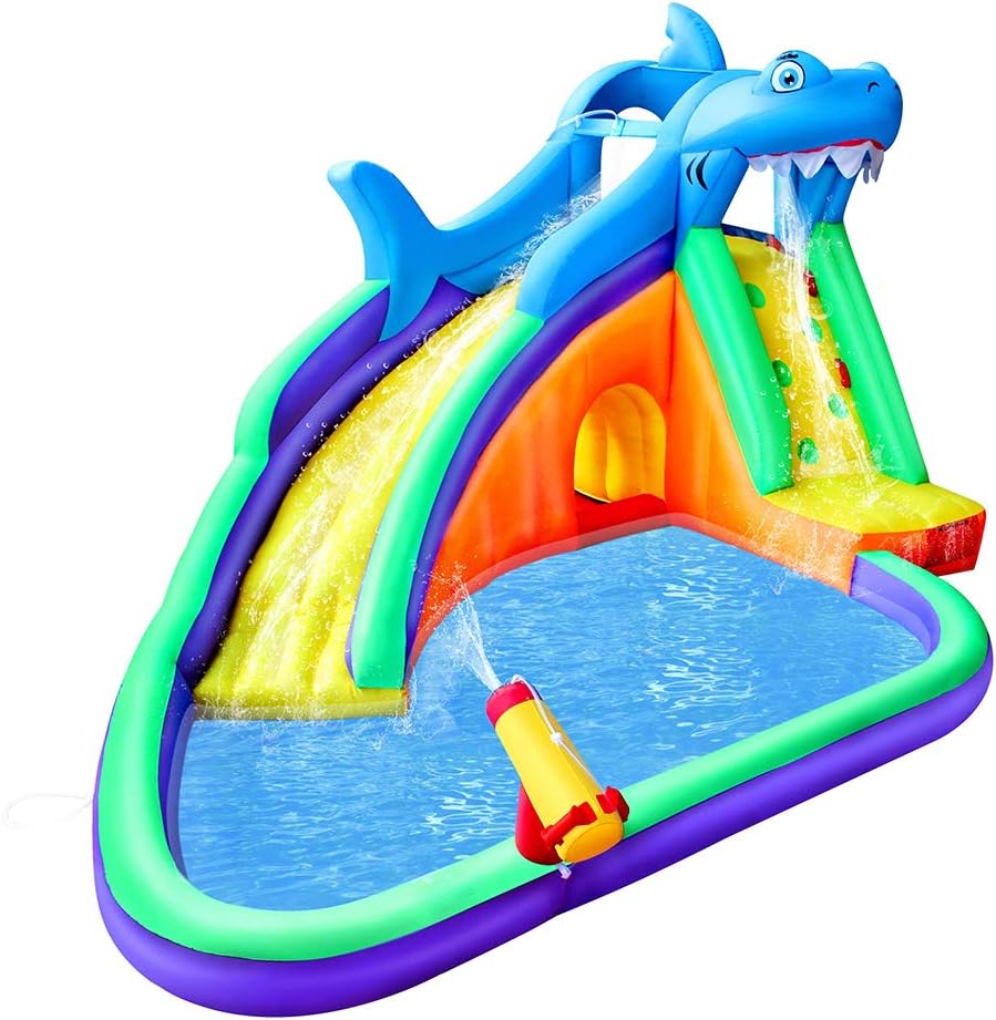 inflatable shark slide
