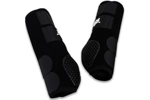 RS PREMIUM HORSES RS Premium Design Horse Boots, Protective and Shock Absorber | Horse Fly Boots Best for Jump Training and for Trails | Ok Fabric Provides Ultimate Flexibility (Black, Medium)