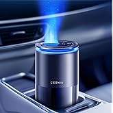 Ceeniu Car Air Freshener, Smart Ultrasonic Diffuser CF12 Pro, Enlarged Spray Nozzle, Auto On/Off, Adjustable Mode, 60-Day Powerful Battery, Ambient Light, Premium Bamboo Forest Scent, Lasts 4 Months
