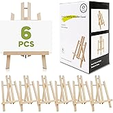 CONDA 6 Pack 11.8" Tabletop Easel, Portable A-Frame Tripod Tabletop Easel Set for Painting Party & Displaying Canvases, Photos, Display Tripod Holder Stand for Students Kids Beginners