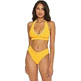 BECCA Women's Standard Tuscany Halter Bikini Top, Adjustable, Tie Back, Swimwear Separates