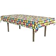 Beistle Disco Tablecover, 54” x 108” – Plastic Table Cloth, Rectangular Tablecloth, Table Covers for Party, Disco Party Decorations, Disco Theme Party Decorations, Groovy Tablecloth, Multicolor