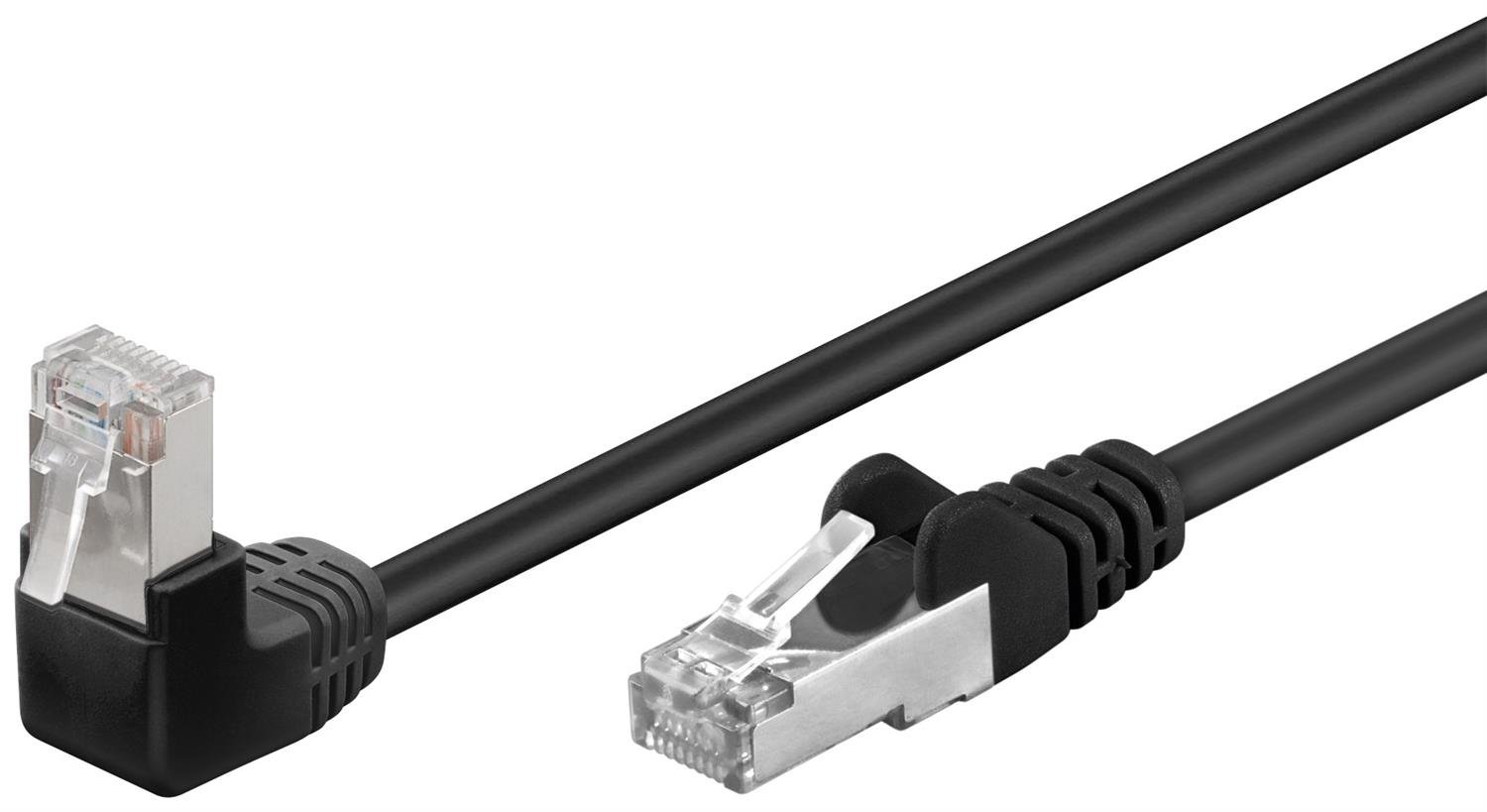Wentronic 94186 networking cable - networking cables (RJ-45, RJ-45, Male/Male, Cat5e, F/UTP (FTP), Black)
