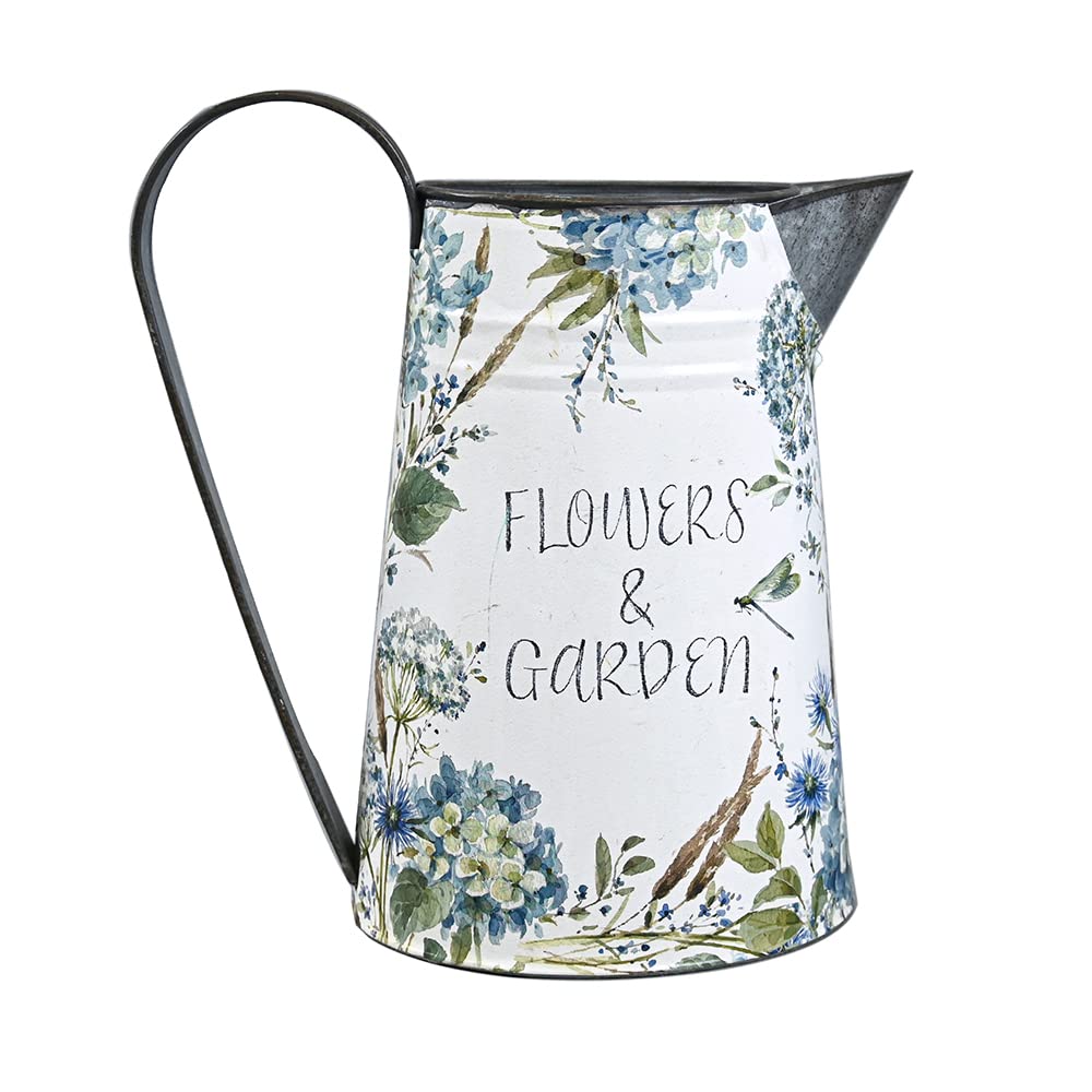 All Chic Metal Flower Vase Watering Pot Watering Jug Unique Handmade White Metal Water Jug Flowers & Garden Can Kitchen Home Plant