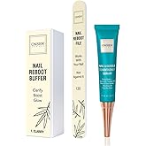 Onsen Secret Cuticle Cream Bundle, Double Sided Nail File 120/180 Grit, Nail Cuticle Oil - Japanese Natural Healing Minerals Nail Care Serum. (15ml + Buffer + Nail File)