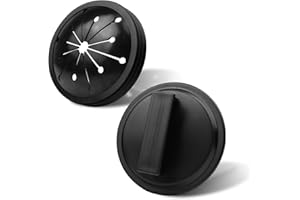 KUFUNG Garbage Disposal Splash Guard, a Set Universal Kitchen Sink Stopper Drain Stopper Brushed Rubber STP-SS for Insinkerator, Kitchenaid, Kohler, Waste King (Black-B)