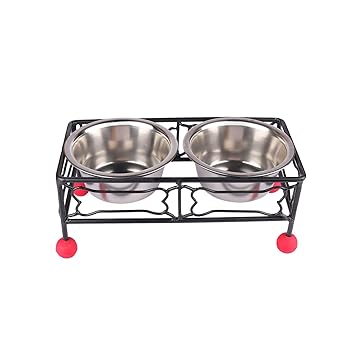 Naaz Wrought Iron Dog Bowl Stand Collection Rustic Bone Diner For