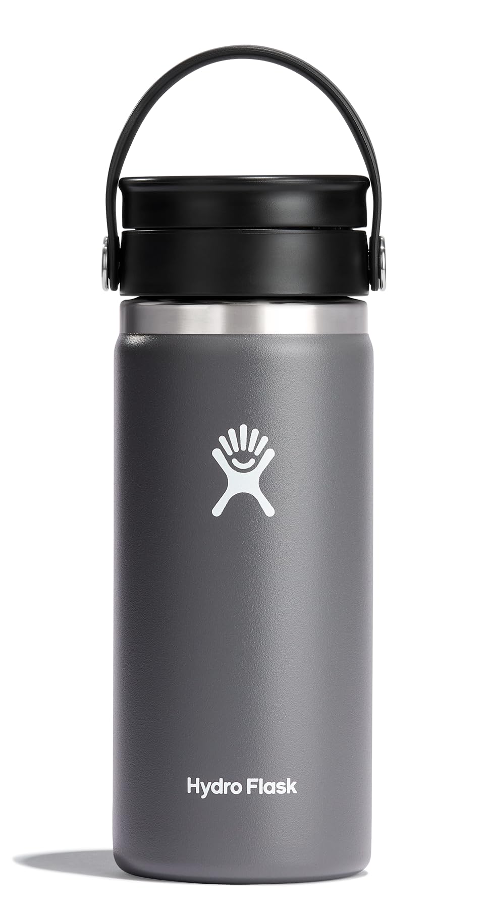 HYDRO FLASK - Travel Coffee Flask 473 ml (16 oz) - Vacuum Insulated Stainless Steel Travel Mug with Leak Proof Flex Sip Lid - BPA-Free - Wide Mouth - Stone