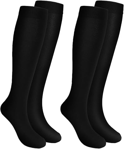 Losvcbcx Compression Socks 15-20 mmHg Women Men Knee High 2/4/6/7 Pairs