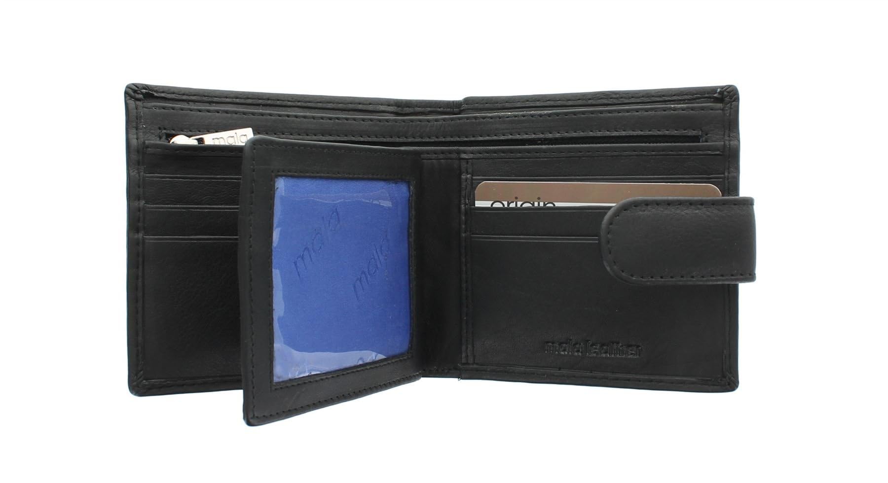 Mala Leather Origin Collection Leather Bi-Fold Wallet with RFID Protection 186_5 Black