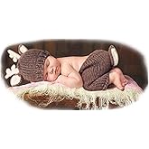 Coberllus Newborn Photography Props Baby Photo Props Outfits Christmas Deer Hat Pants for Boy Girls Photography Shoot
