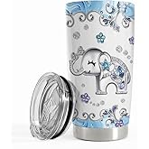 SANDJEST Elephant Tumbler 20oz Jewelry Drawings Stainless Steel Insulated Tumblers Elephants Gifts for Women Girls Coffee Travel Mug Cup Gift for Birthday Christmas