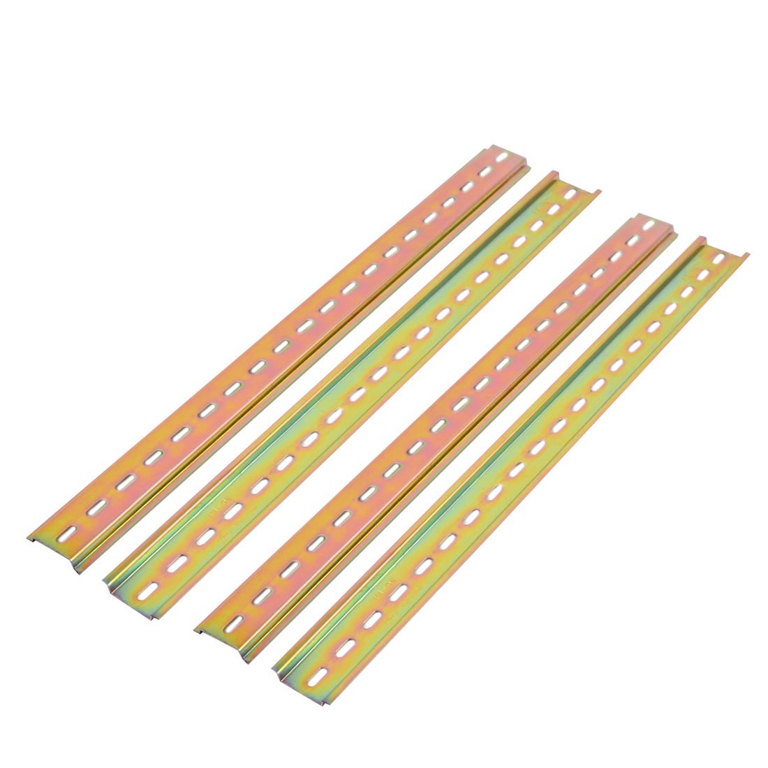 sourcingmap Chasis Case Metal DIN Mounting Straight Edge Guide Rail 400mm Length 4pcs