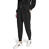 DKNY Womens Relaxed Cuff Stacked Mini Rhinestone Logo Fleece Jogger Sweatpant