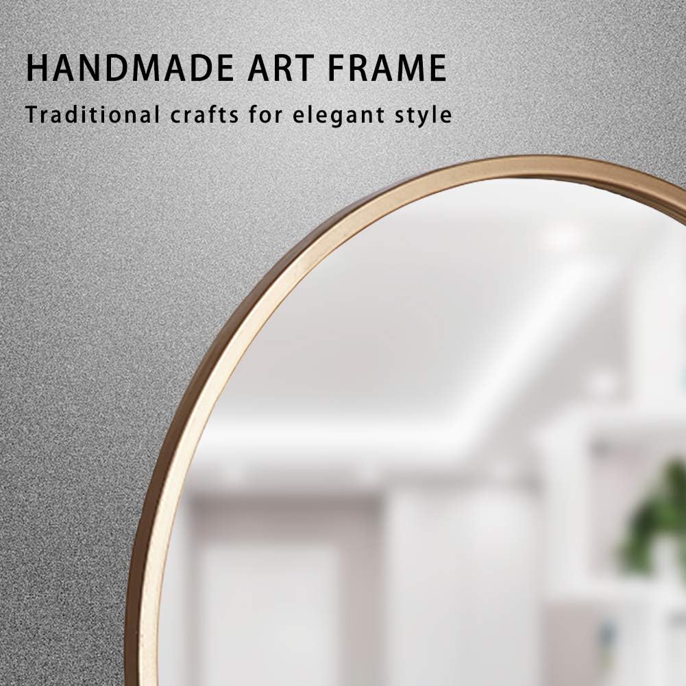 Geloo Large Gold Round Wall Mirror - 28" Circle Mirror,Modern Mirror,Accent Mirror,Room Mirrors,Vanity Mirror,Decorative Mirrors for Wall Decor, Bedroom, Bathroom, Living Room,Entryway: Furniture & Decor