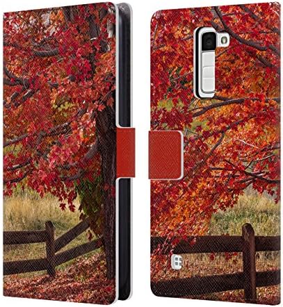 Official Darren White Flames On The Fence Master Fall Colours Leather Book Wallet Case Cover For LG K10 / K10 Dual SIM