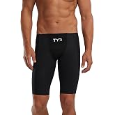 TYR Men's Venzo Solid Competition Jammer Swimsuit Onyx