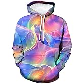 RASBCTK Psychedelic Tie Dye Hoodies for Men Women Graphic Hooded Unisex Cool Novelty Design Sweatshirts Pullover