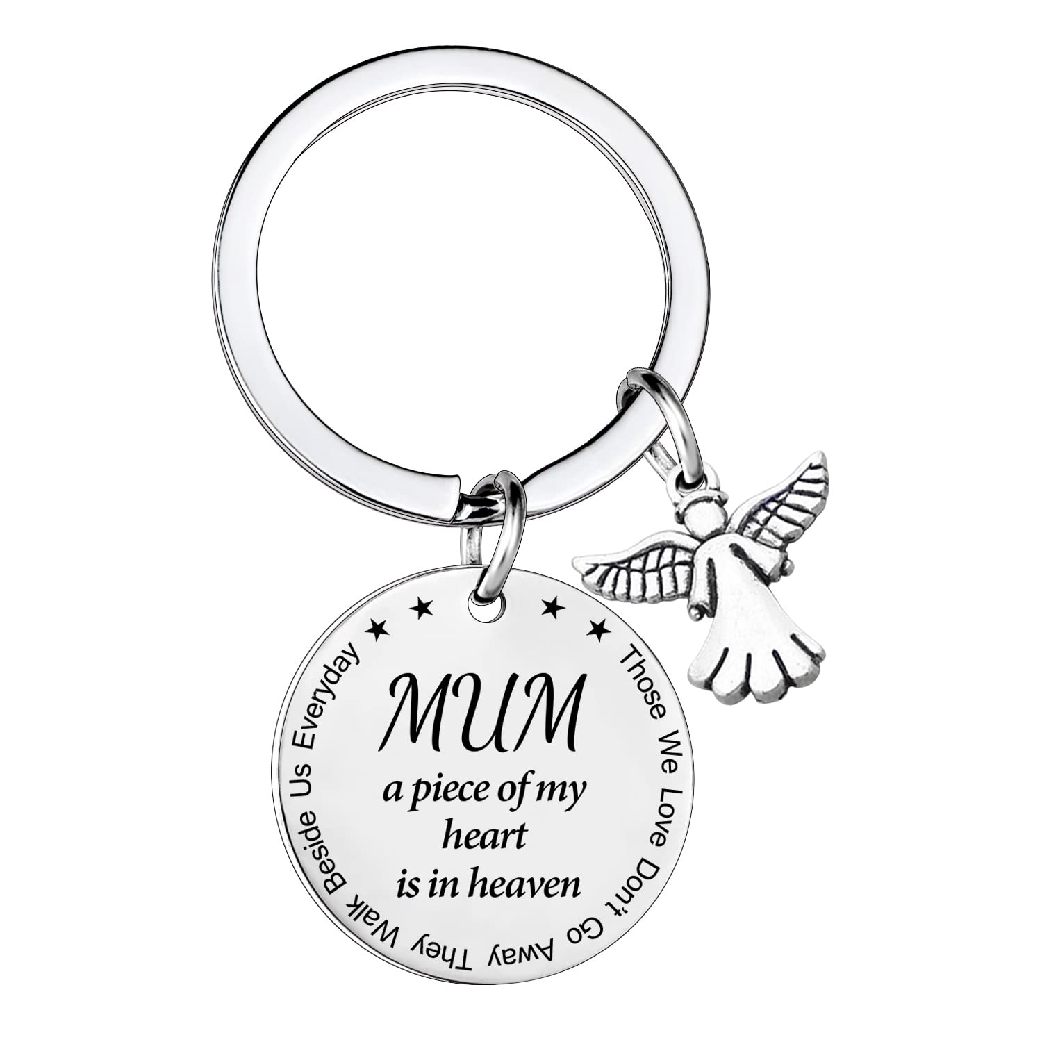 MADHAHEFU Sympathy Keyring For Loss of Mother Bereavement Gift Remembrance Gifts Those We Love Don't Go Away They Walk Beside Us Everyday Mum Memorial Keyring (MUM a piece of)
