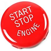 Jaronx Sports Red Start Stop Button Compatible with BMW | (1 3 5 6 X1 X3 X5 X6 Series,E81 E90 E91 E60 E63 E84 E83 E70 E71),Engine Switch Power Ignition Start Stop Button Replacement