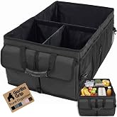 GORILLA GRIP Trunk Organizer for SUV and Cars, Large Capacity Black | Heavy Duty Car Trunk Storage Organizer, Collapsible, SUV Accessories, Slip and Water Resistant, Multi Compartment Storage