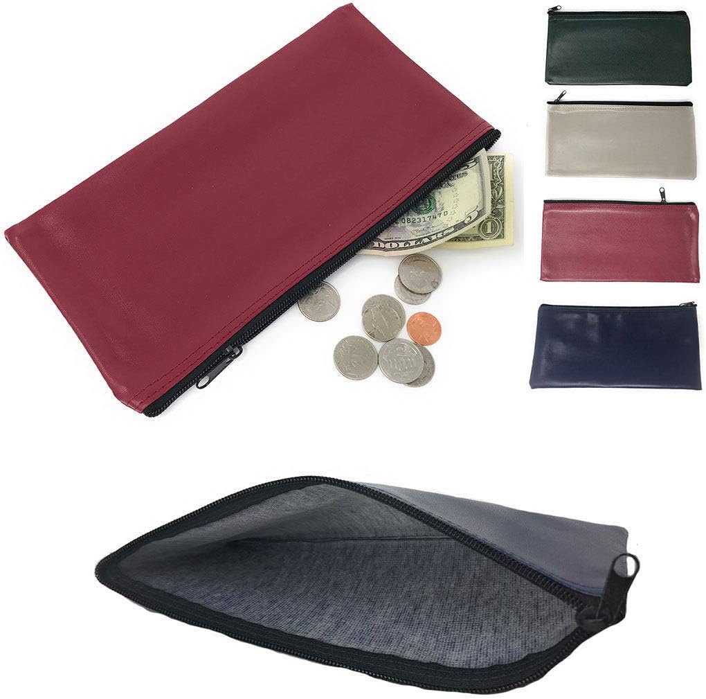 4-Piece Set PM Company Security Bank Deposit/Utility Zipper Coin Bag/Pouch Safe Money Organizer Bag / 11 X 5.5 Inches (4 Pieces - One of Each Color)