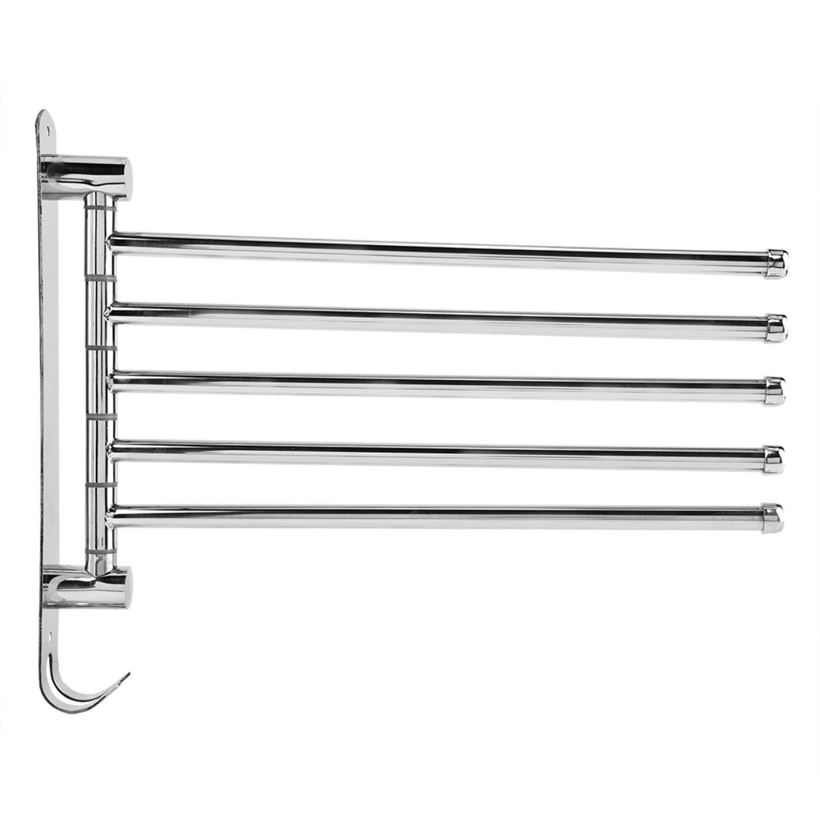 Wall Mounted Towel Bar,Swivel towel rack Stainless Steel Rotary Towel Rack Bathroom Towels Rail,Hand towel rack, Space saving towel rail Racks with Hook