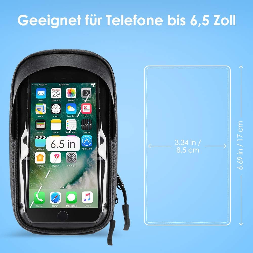Barre De Telephone Portable Sac De Tube Avant De Velo Wotow Sacoches De Cadre Support De Poche Etanche Avec Housse De Pluie Pour Smartphone De 4 7 A 6 5 Pouces Sacoches De Cadre